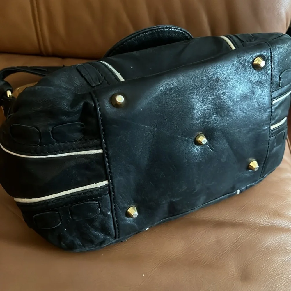 Betsey Johnson Vintage Black Lambskin Studded Shoulderbag Limited Edition - Picture 10 of 14